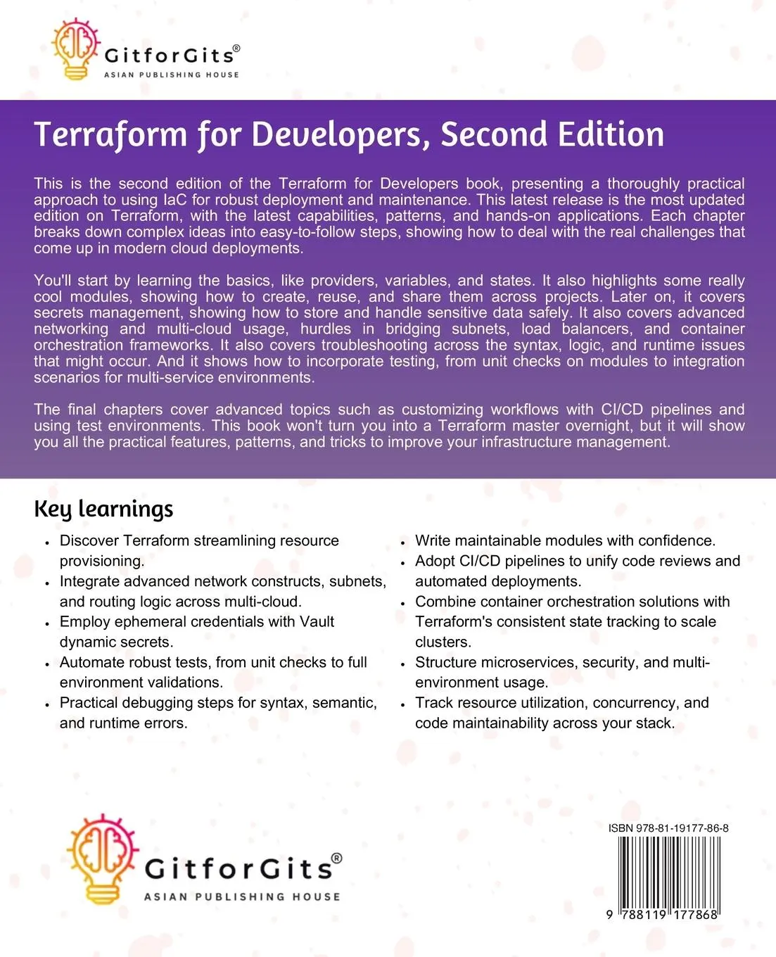 Rückseite: 9788119177868 | Terraform for Developers, Second Edition | Kimiko Lee | Taschenbuch