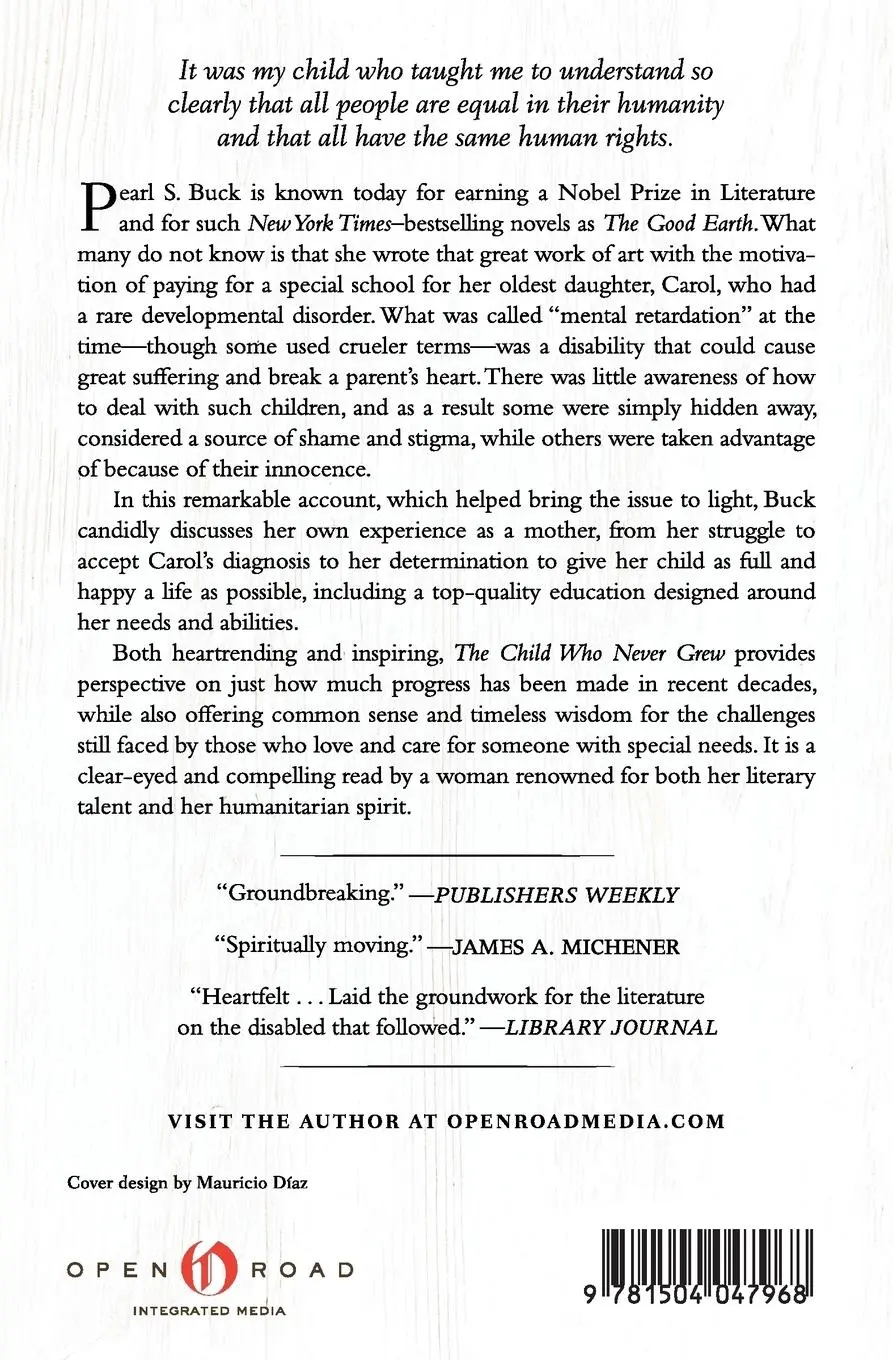 Rückseite: 9781504047968 | The Child Who Never Grew | A Memoir | Pearl S Buck | Taschenbuch