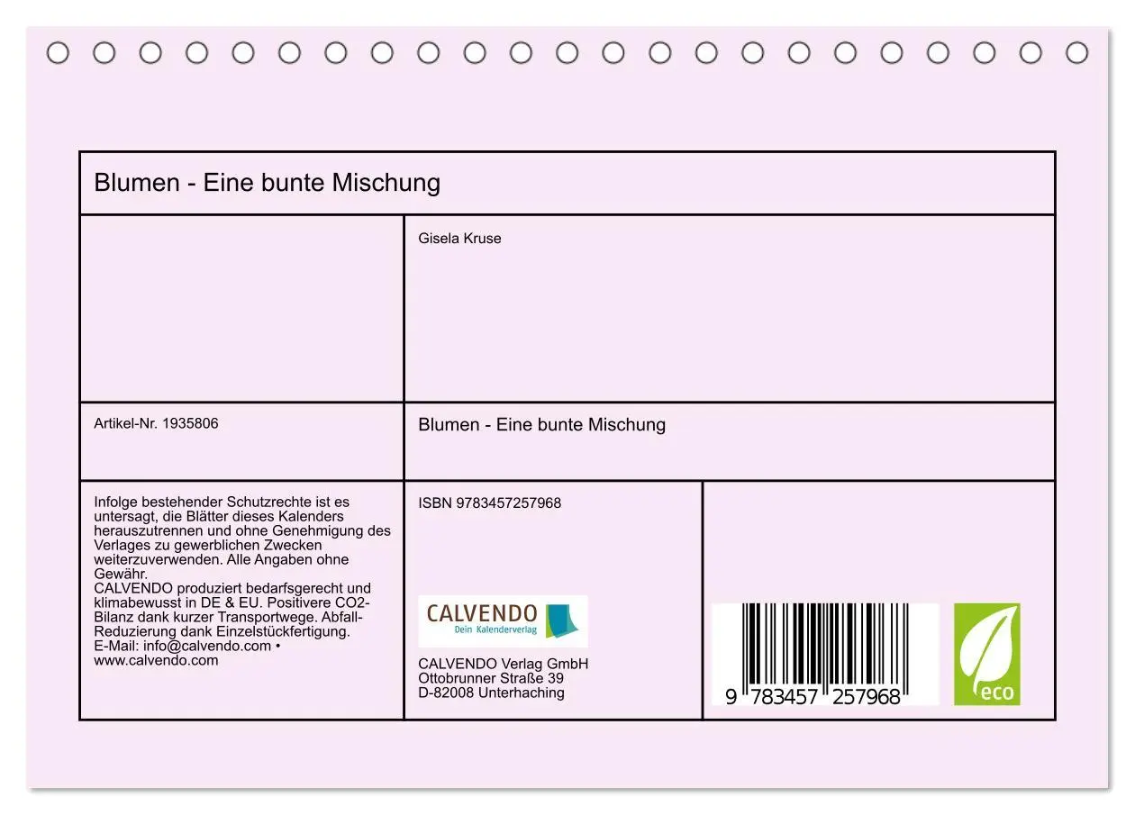 Bild: 9783457257968 | Blumen - Eine bunte Mischung (Tischkalender 2026 DIN A5 quer),...