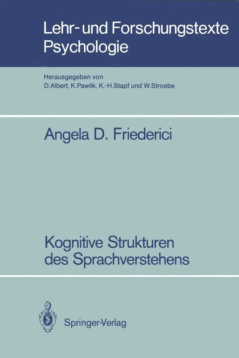 Cover: 9783540177968 | Kognitive Strukturen des Sprachverstehens | Angela D. Friederici | vii