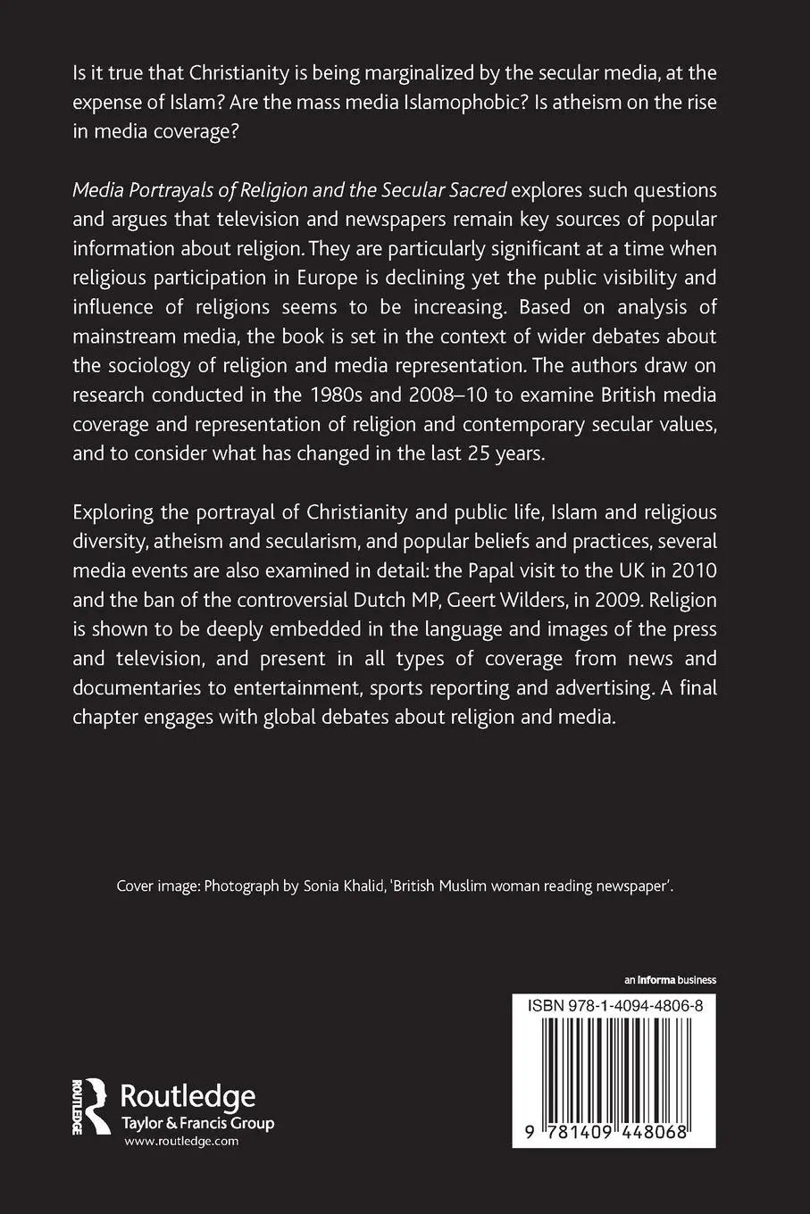 Rückseite: 9781409448068 | Media Portrayals of Religion and the Secular Sacred | Knott (u. a.)