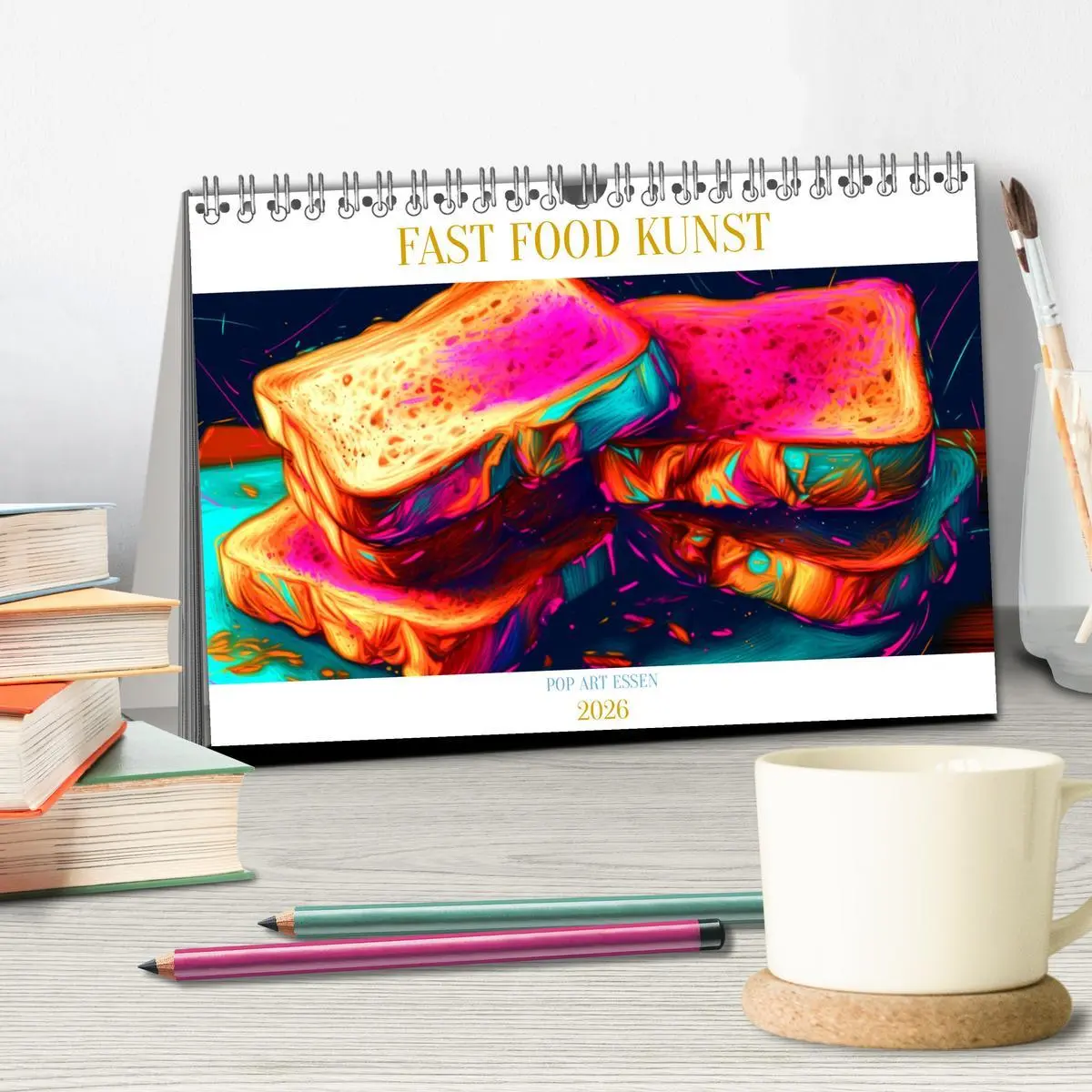Bild: 9783457528068 | FAST FOOD KUNST (Tischkalender 2026 DIN A5 quer), CALVENDO...