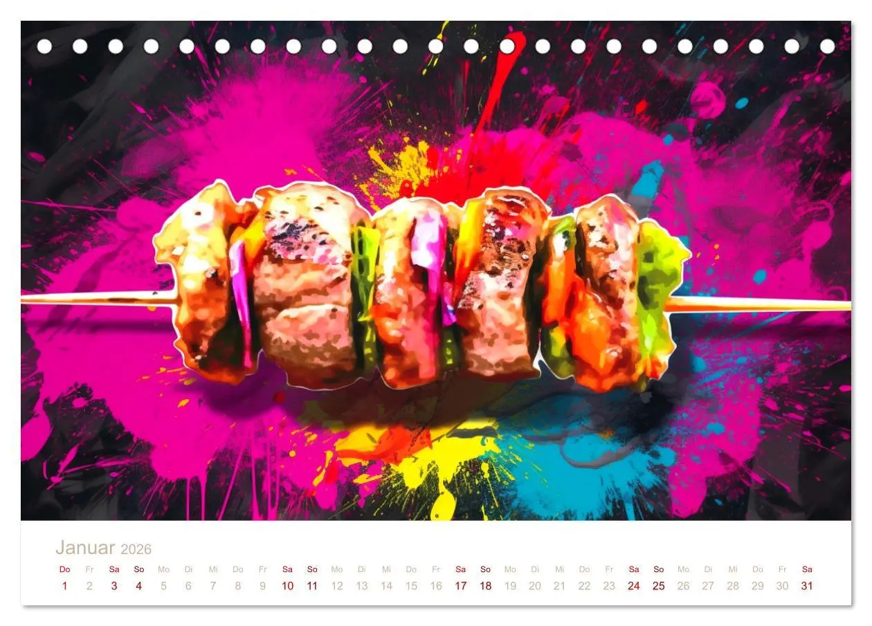 Bild: 9783457528068 | FAST FOOD KUNST (Tischkalender 2026 DIN A5 quer), CALVENDO...