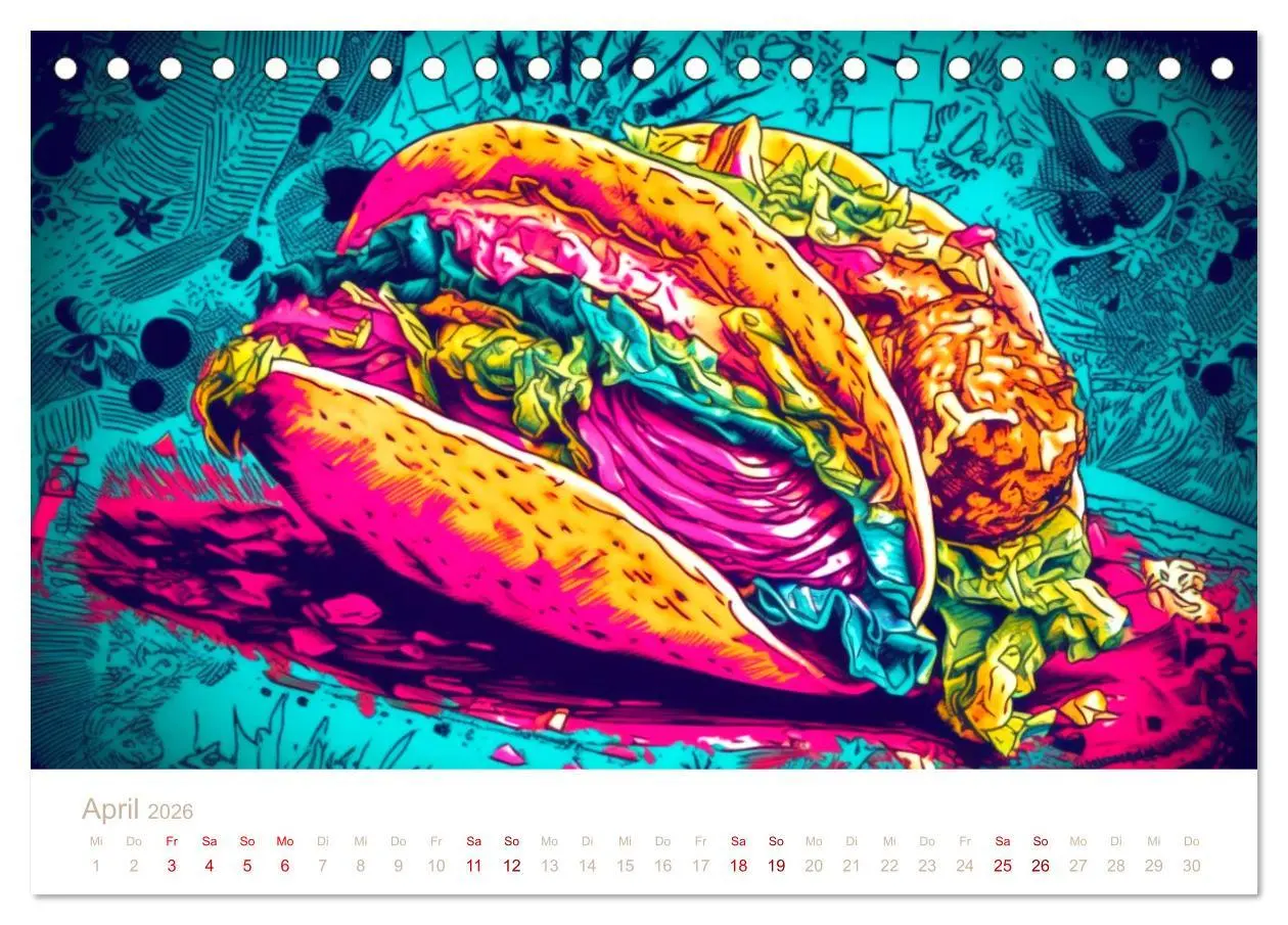 Bild: 9783457528068 | FAST FOOD KUNST (Tischkalender 2026 DIN A5 quer), CALVENDO...