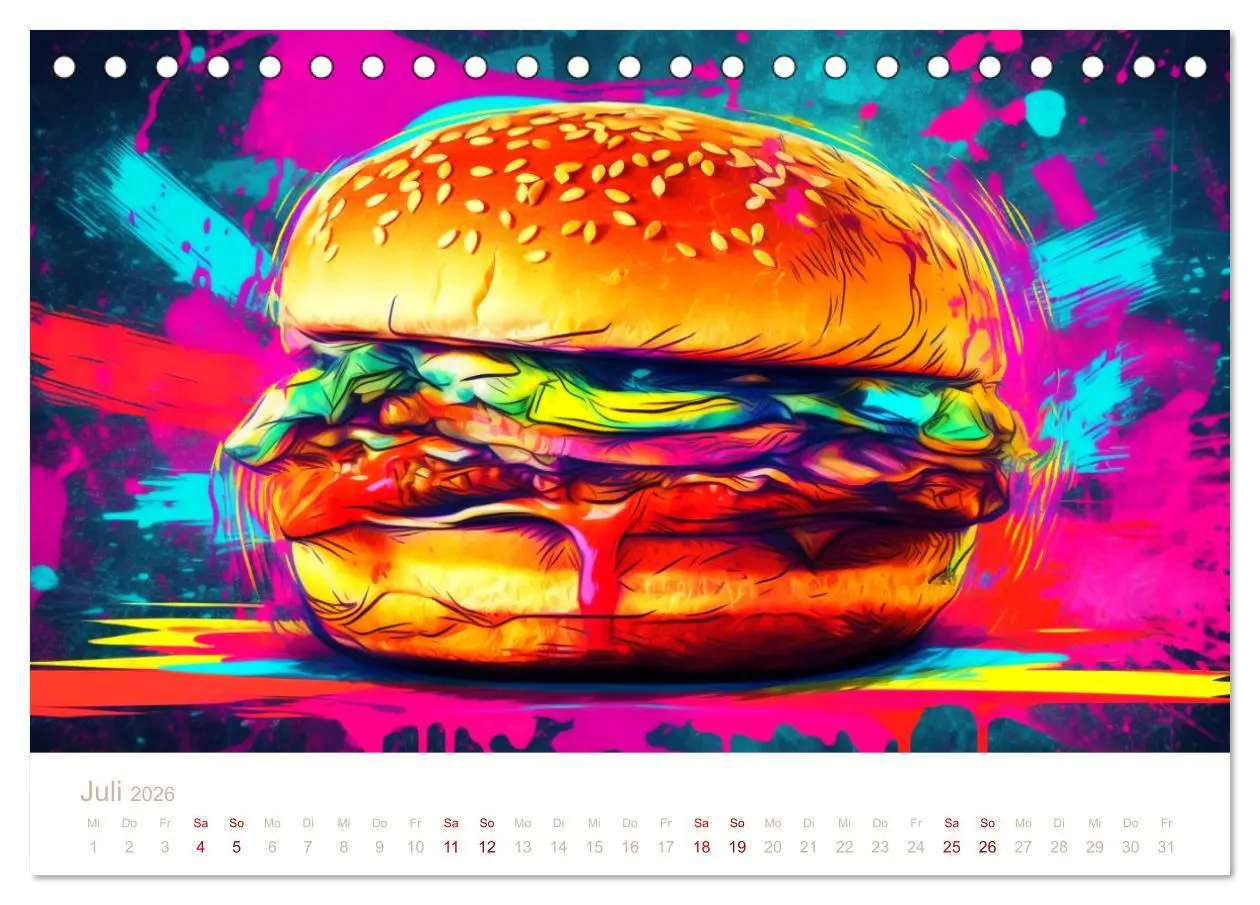 Bild: 9783457528068 | FAST FOOD KUNST (Tischkalender 2026 DIN A5 quer), CALVENDO...
