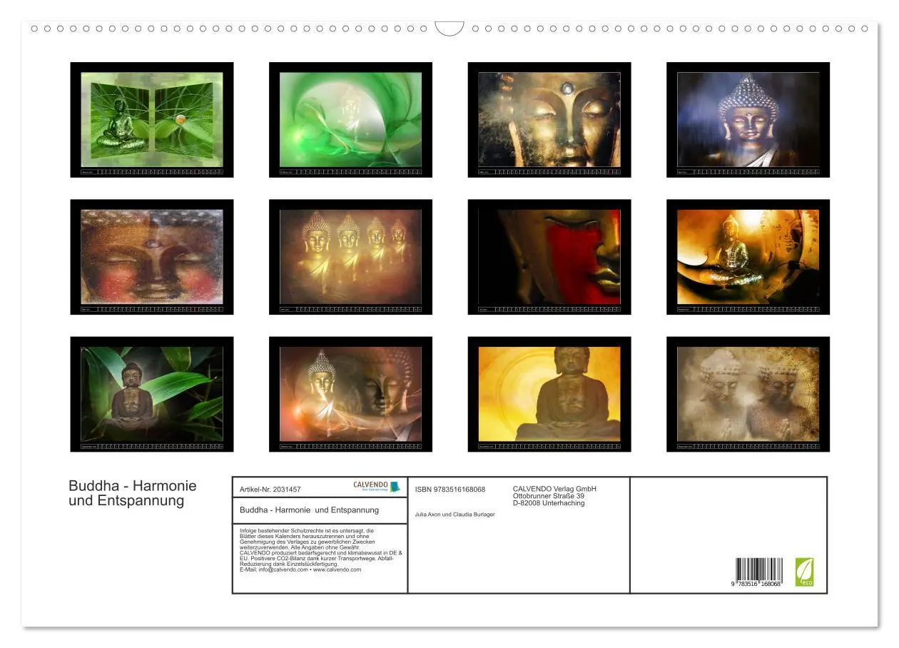 Bild: 9783516168068 | Buddha - Harmonie und Entspannung (Wandkalender 2026 DIN A2 quer),...