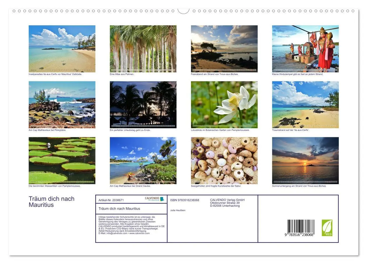 Bild: 9783516238068 | Träum dich nach Mauritius (hochwertiger Premium Wandkalender 2026...