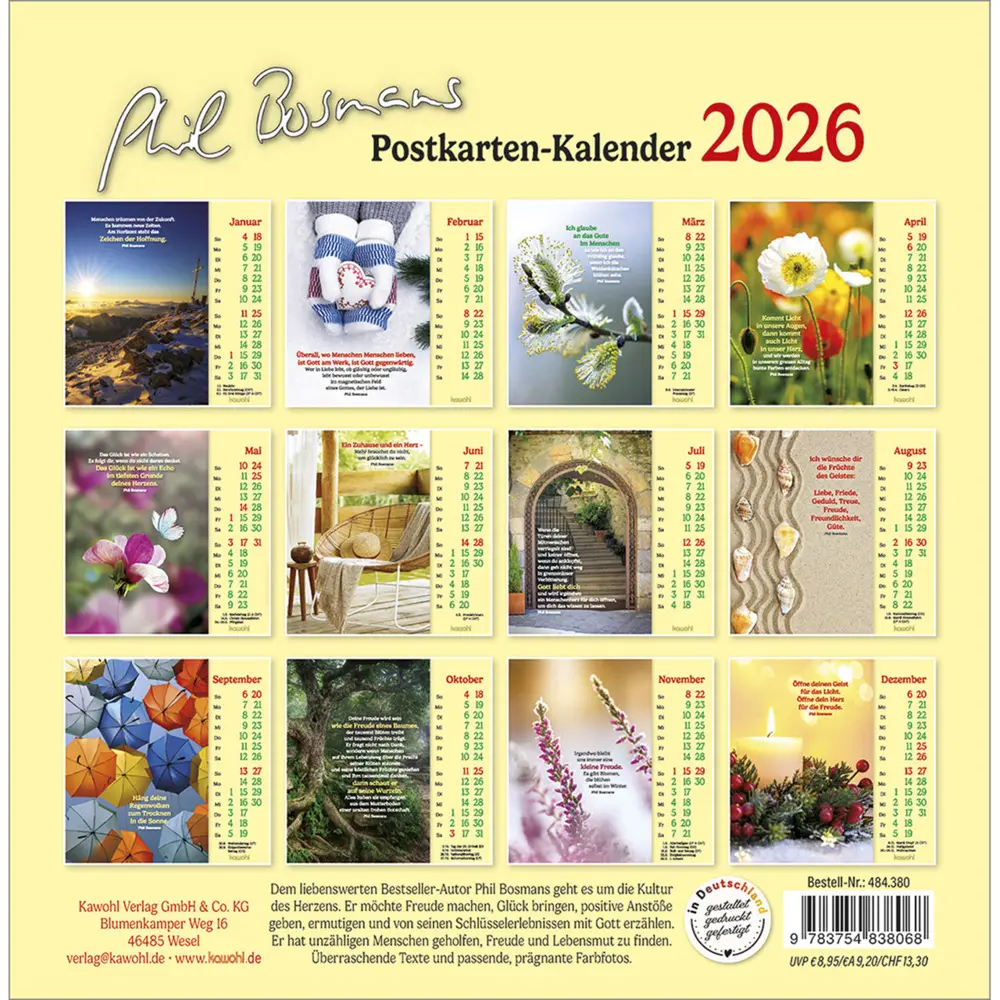 Bild: 9783754838068 | Phil Bosmans Postkartenkalender 2026 | Phil Bosmans | Kalender | 13 S.