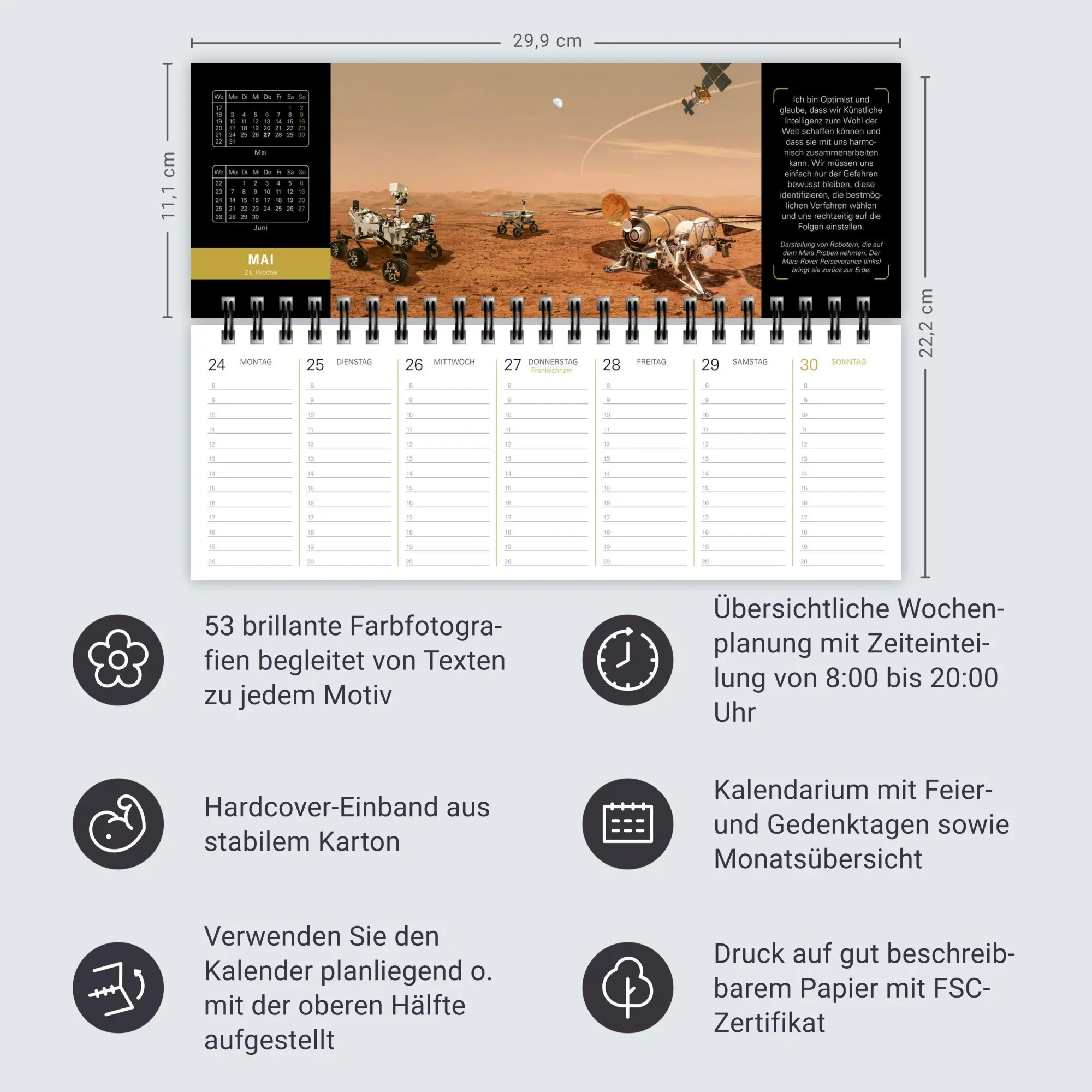Bild: 9783840038068 | Stephen Hawking Universum Premium-Tischplaner 2027 - Wochenkalender...