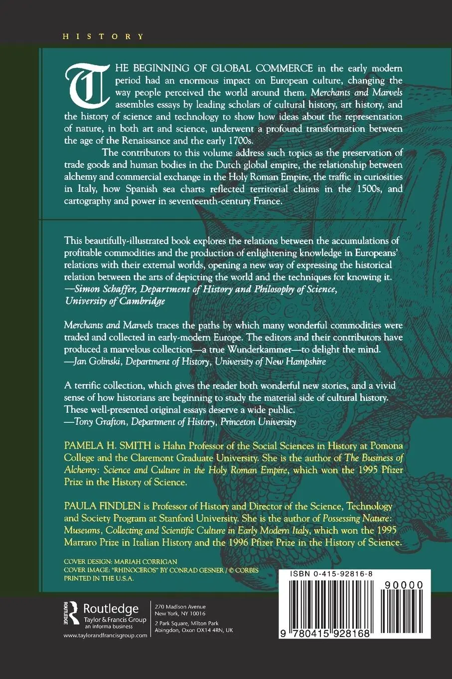 Rückseite: 9780415928168 | Merchants and Marvels | Pamela Smith (u. a.) | Taschenbuch | Englisch