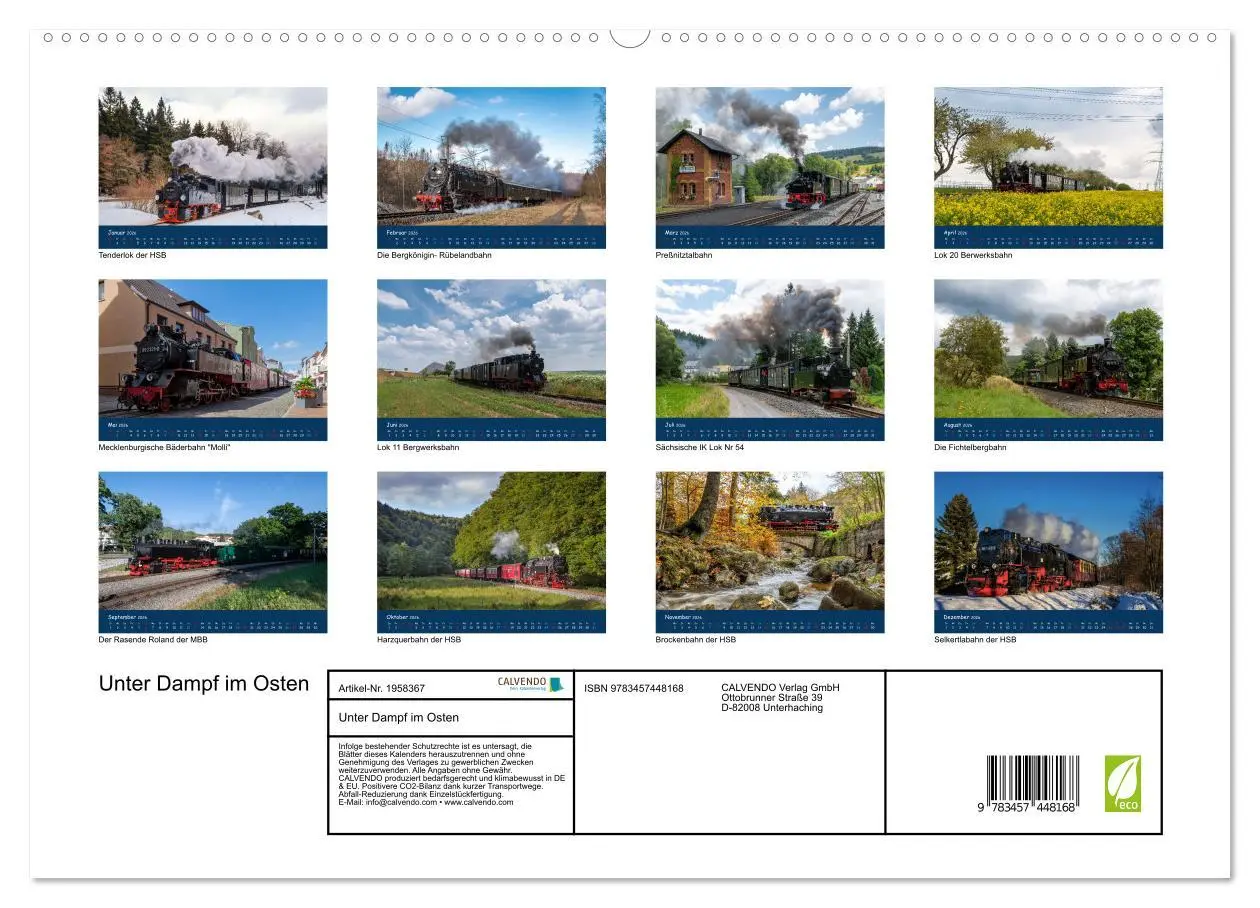 Bild: 9783457448168 | Unter Dampf im Osten (hochwertiger Premium Wandkalender 2026 DIN A2...