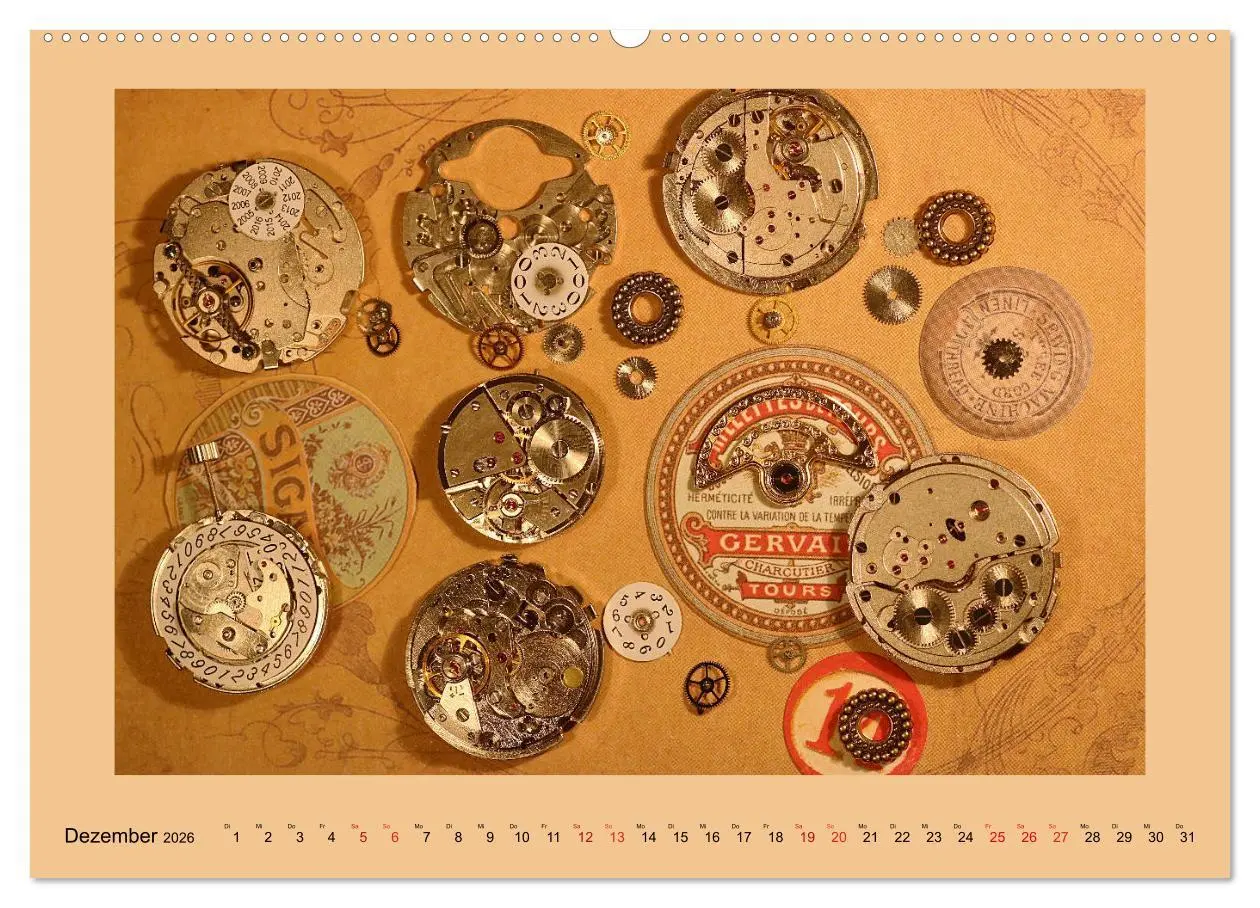 Bild: 9783457828168 | Uhr-Werk-Kunst (Wandkalender 2026 DIN A2 quer), CALVENDO...