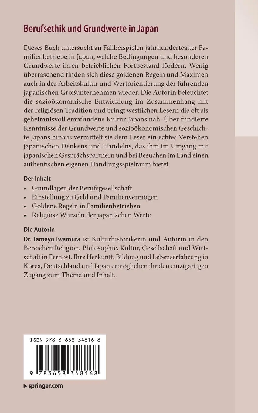 Rückseite: 9783658348168 | Berufsethik und Grundwerte in Japan | Tamayo Iwamura | Taschenbuch