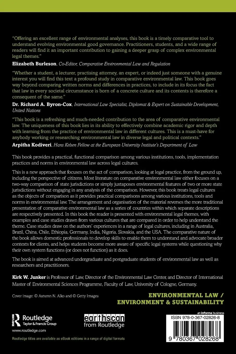 Rückseite: 9780367028268 | Environmental Law Across Cultures | Comparisons for Legal Practice