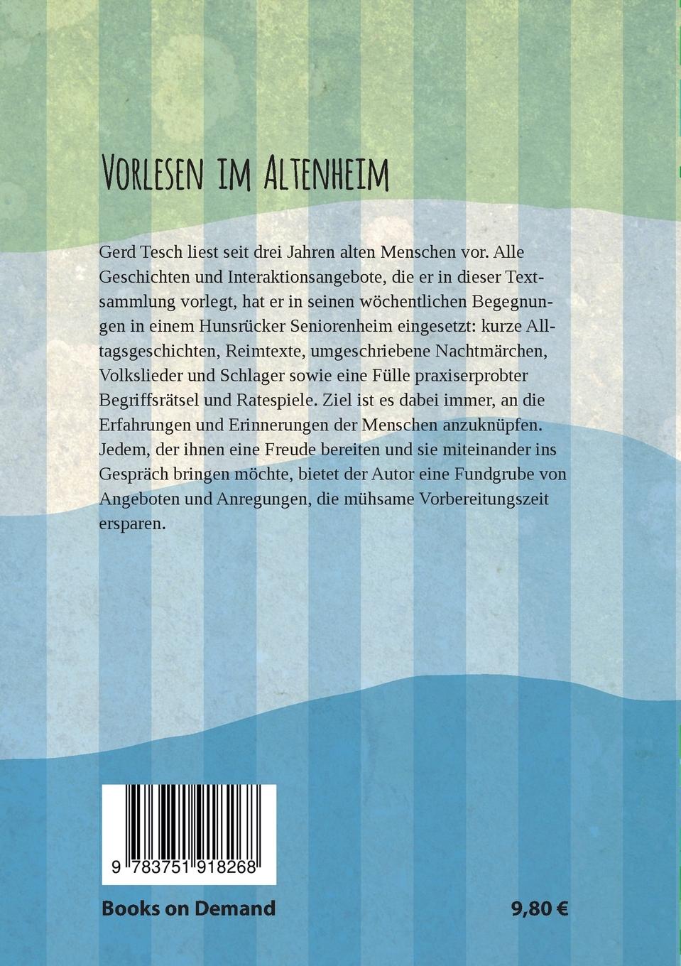 Rückseite: 9783751918268 | Vorlesen im Altenheim | Kurze Geschichten und Ratespiele | Gerd Tesch