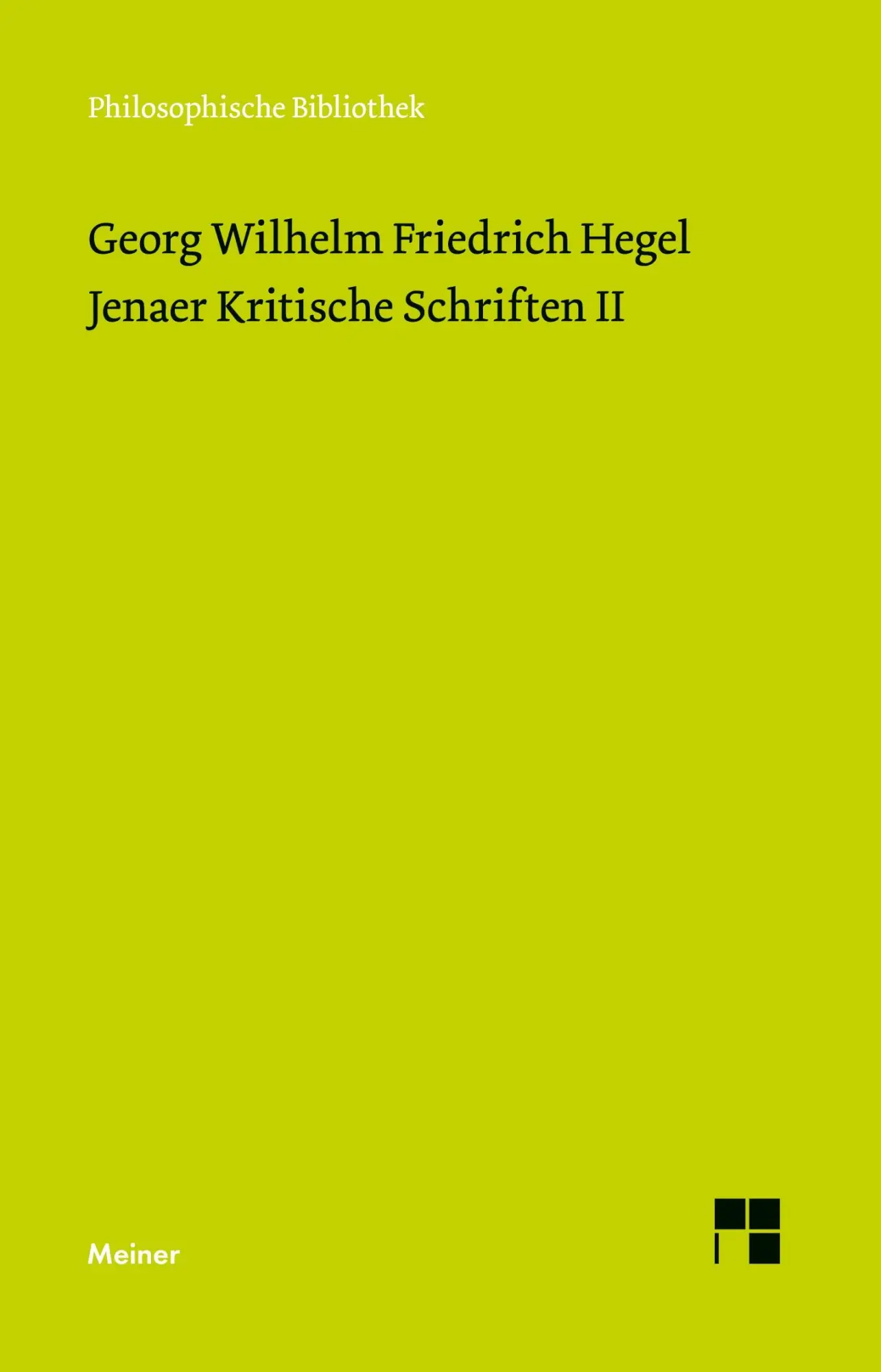 Cover: 9783787348268 | Jenaer Kritische Schriften II | Georg Wilhelm Friedrich Hegel | Buch