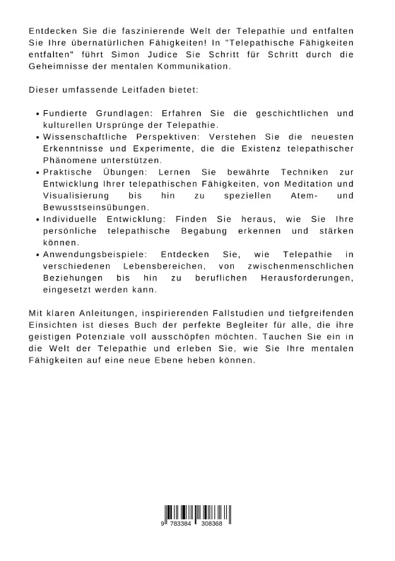 Bild: 9783384308368 | Telepathische Fähigkeiten entfalten | Simon Judice | Taschenbuch