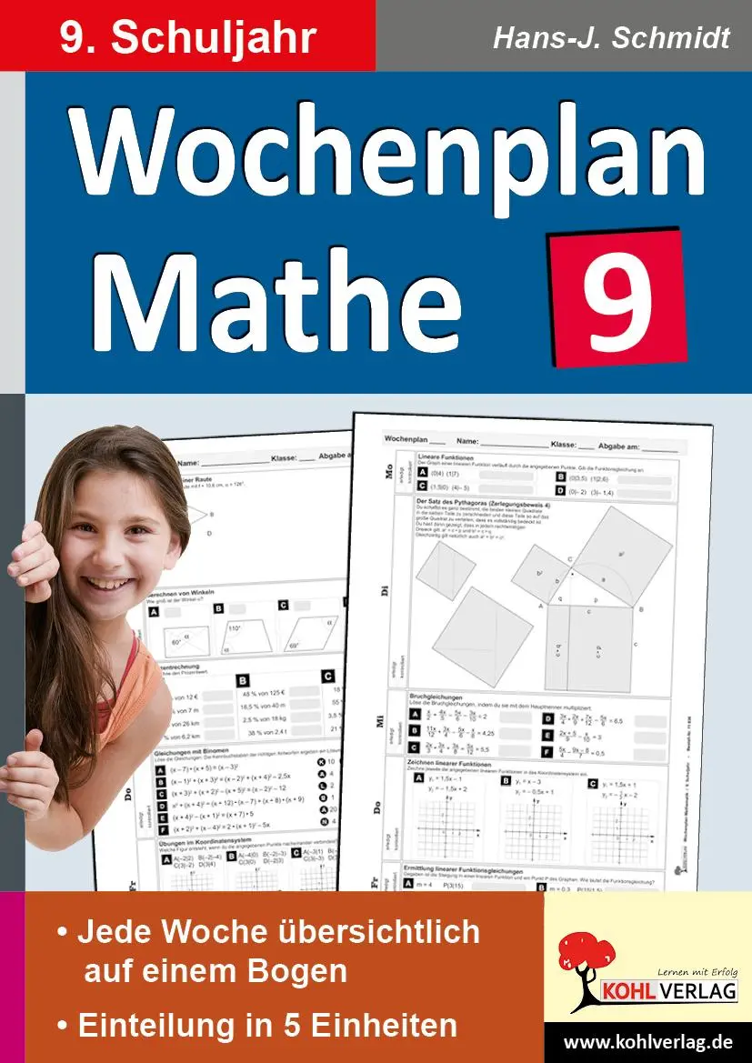 Cover: 9783956868368 | Wochenplan Mathe / Klasse 9 | Hans-J. Schmidt | Taschenbuch | 80 S.