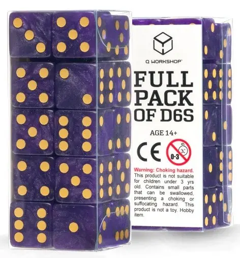 Cover: 5907699498468 | Full Pack of D6s: Shimmering Purple &amp; Gold | 2025 | Q-Workshop