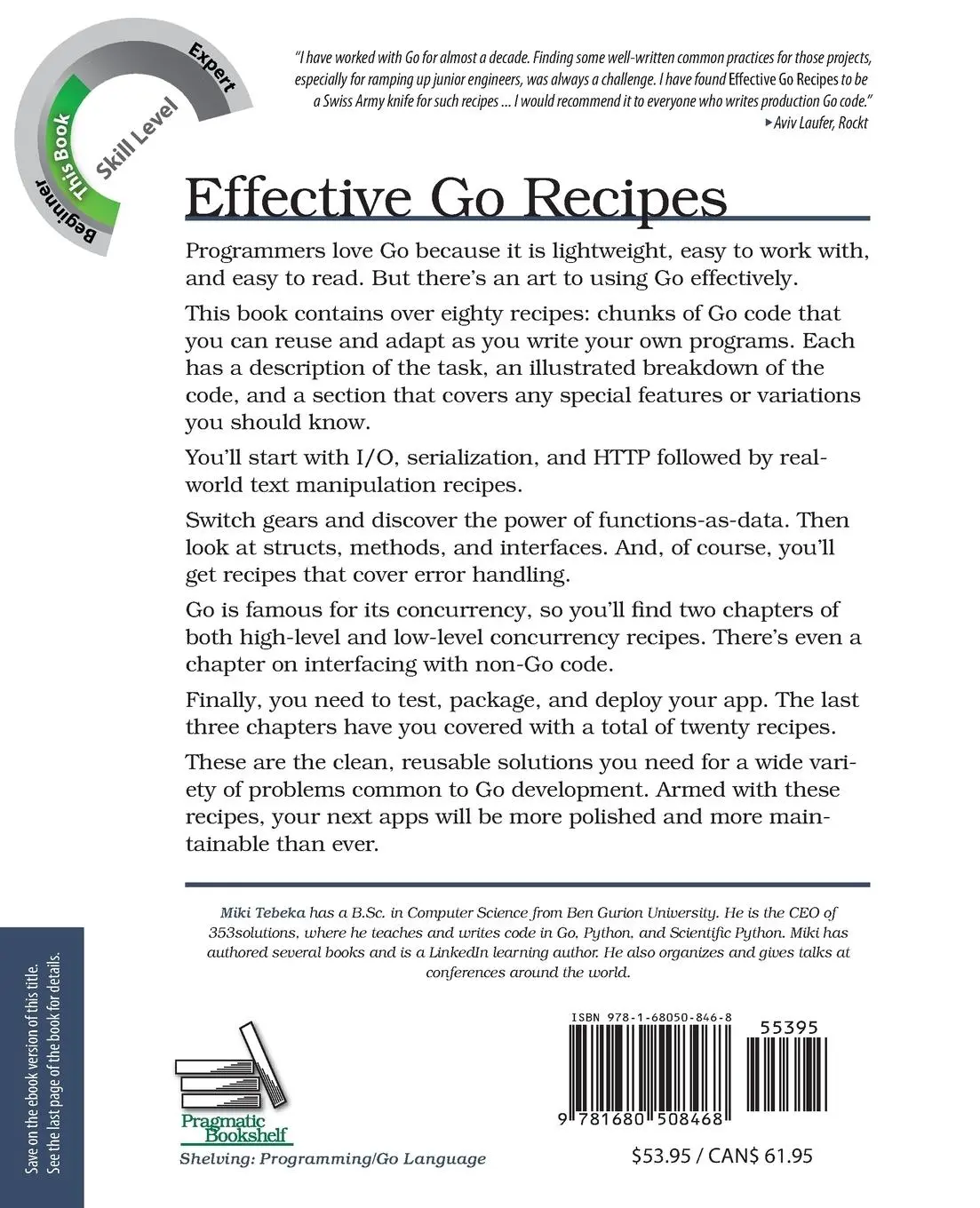 Rückseite: 9781680508468 | Effective Go Recipes | Fast Solutions to Common Tasks | Miki Tebeka