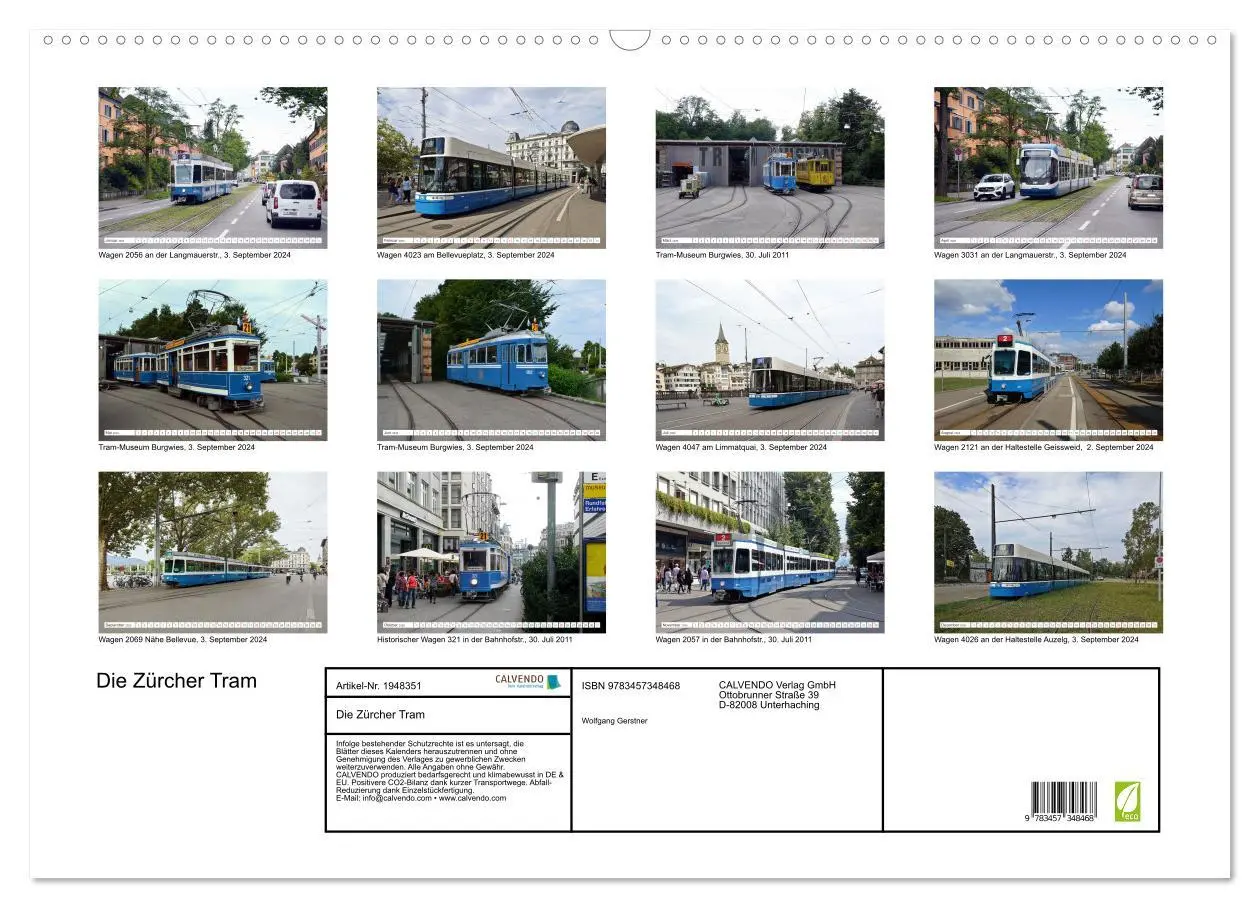 Bild: 9783457348468 | Die Zürcher Tram (Wandkalender 2026 DIN A2 quer), CALVENDO...