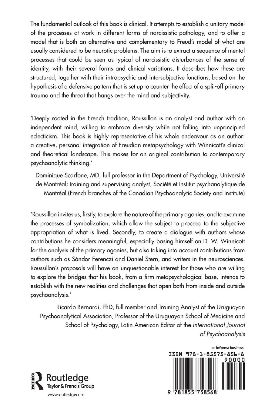 Rückseite: 9781855758568 | Primitive Agony and Symbolization | Rene Roussillon | Taschenbuch
