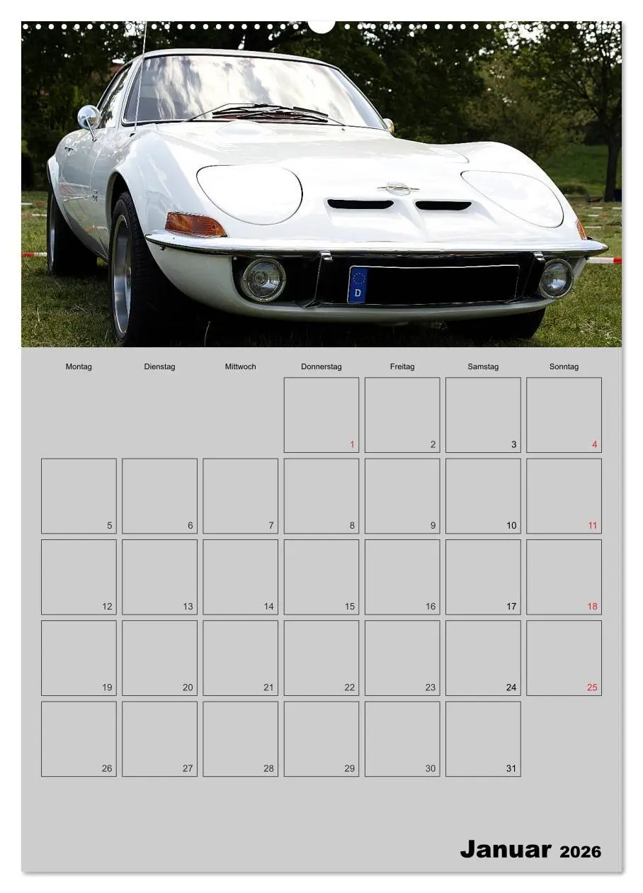 Bild: 9783516428568 | Opel GT Terminplaner (Wandkalender 2026 DIN A2 hoch), CALVENDO...