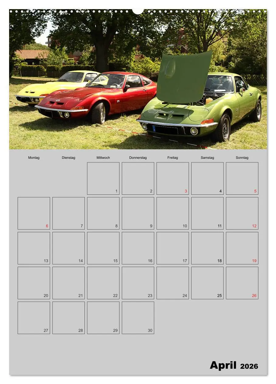 Bild: 9783516428568 | Opel GT Terminplaner (Wandkalender 2026 DIN A2 hoch), CALVENDO...