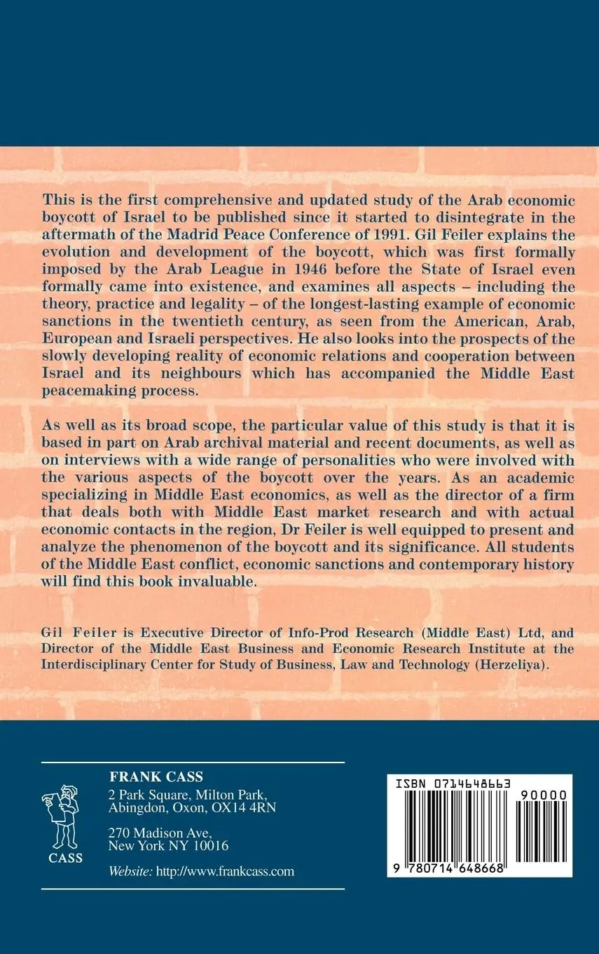 Rückseite: 9780714648668 | From Boycott to Economic Cooperation | Gil Feiler | Buch | Englisch