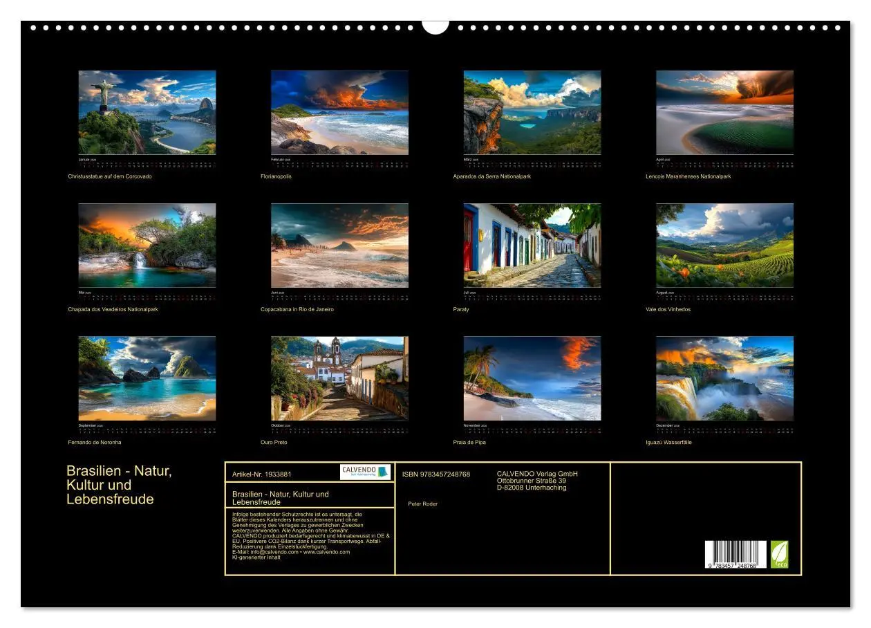 Bild: 9783457248768 | Brasilien - Natur, Kultur und Lebensfreude (Wandkalender 2026 DIN...