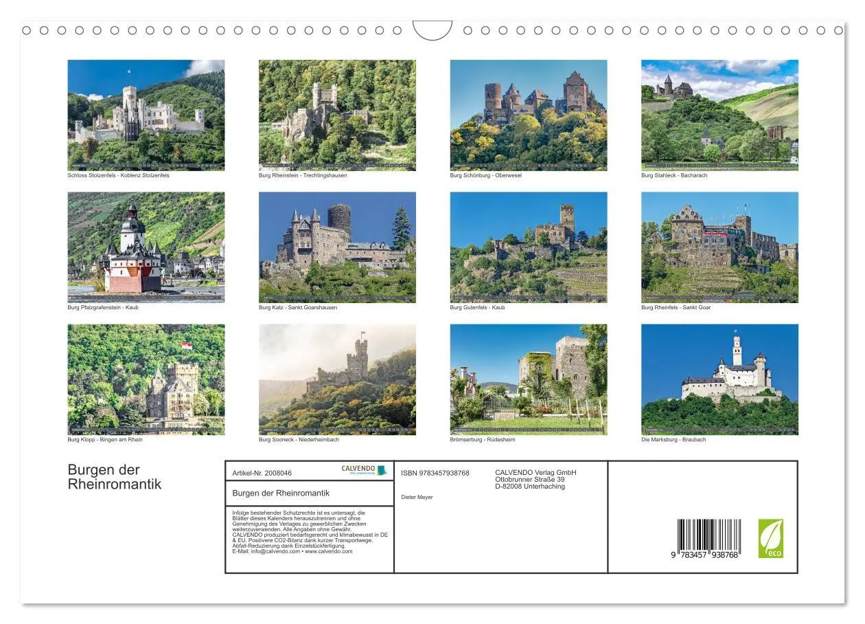 Bild: 9783457938768 | Burgen der Rheinromantik (Wandkalender 2026 DIN A3 quer), CALVENDO...