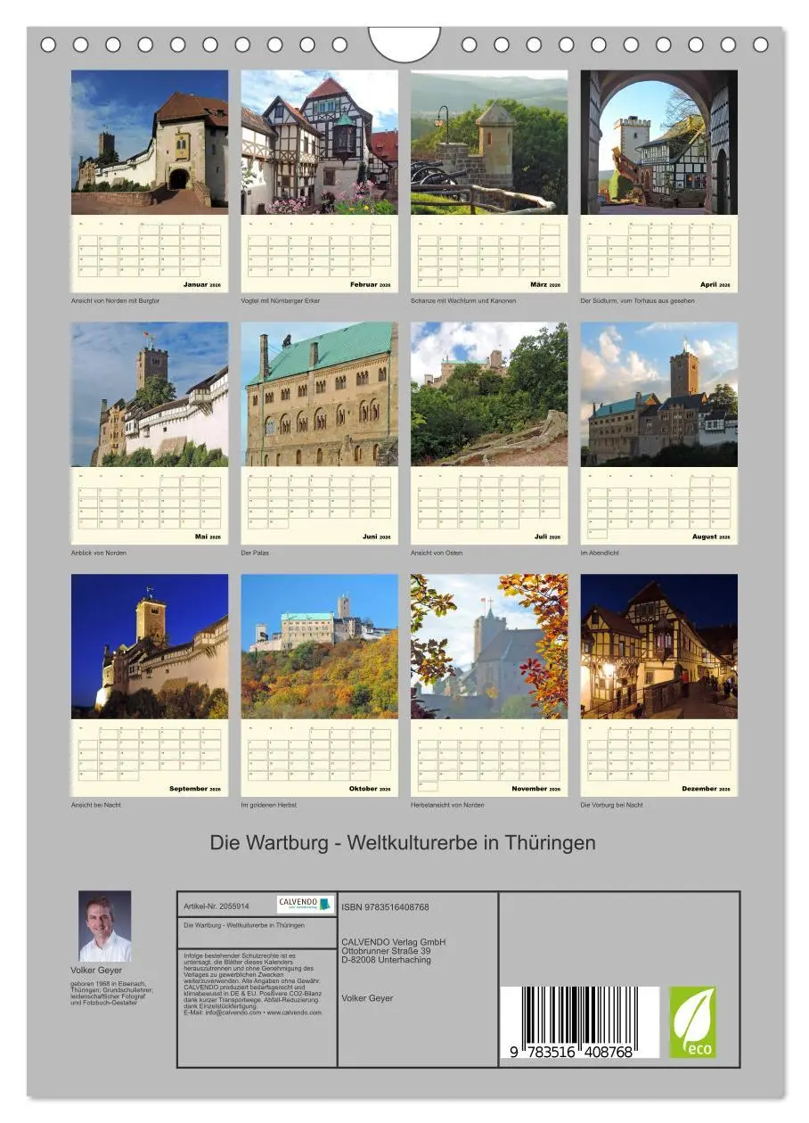 Bild: 9783516408768 | Die Wartburg - Weltkulturerbe in Thüringen (Wandkalender 2026 DIN...