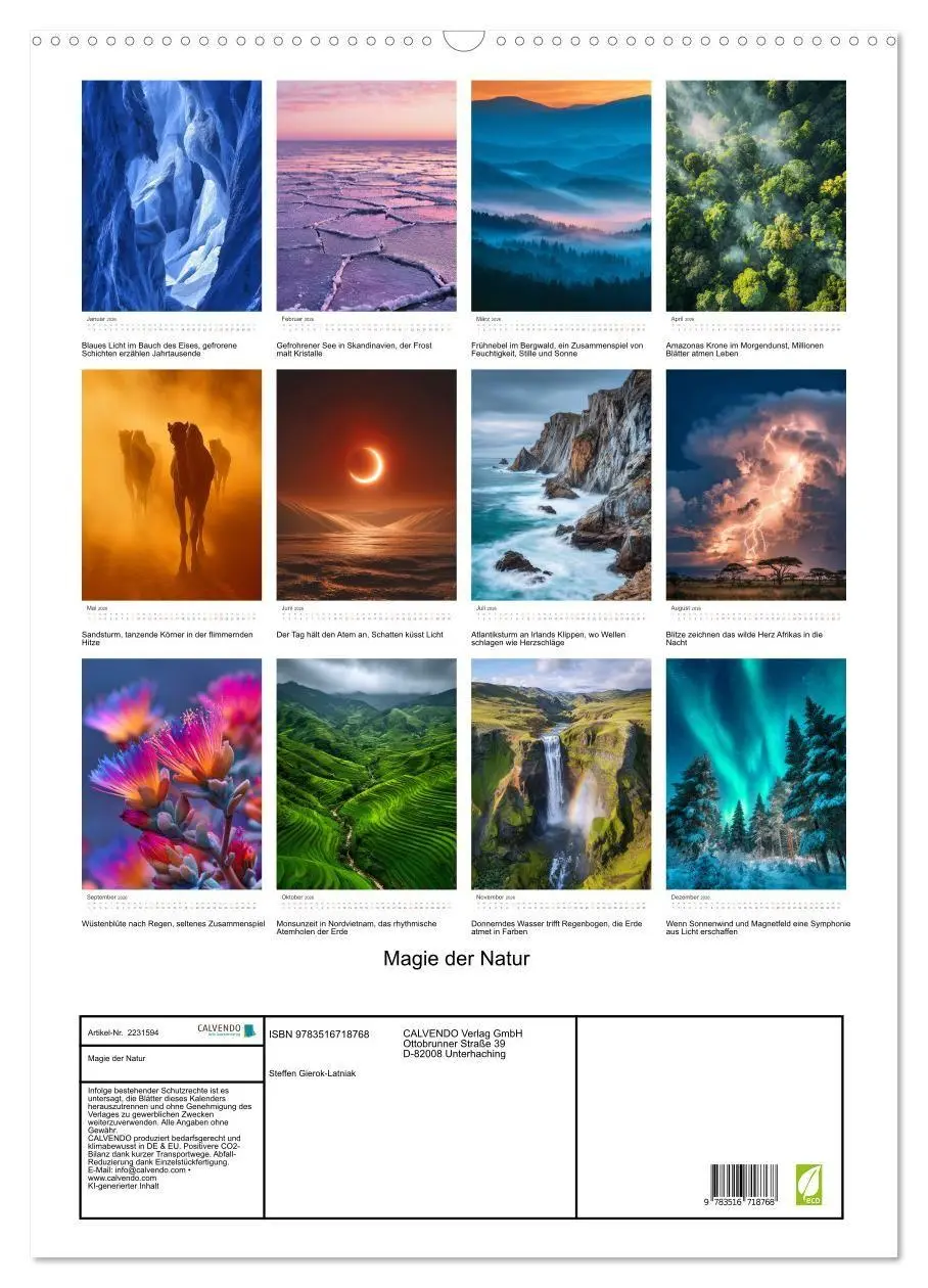 Bild: 9783516718768 | Magie der Natur (Wandkalender 2026 DIN A2 hoch), CALVENDO...