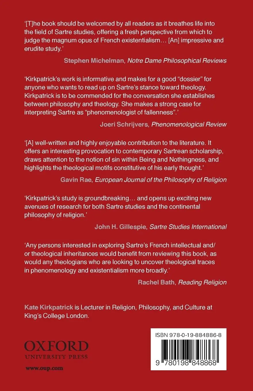 Rückseite: 9780198848868 | Sartre on Sin | Between Being and Nothingness | Kate Kirkpatrick