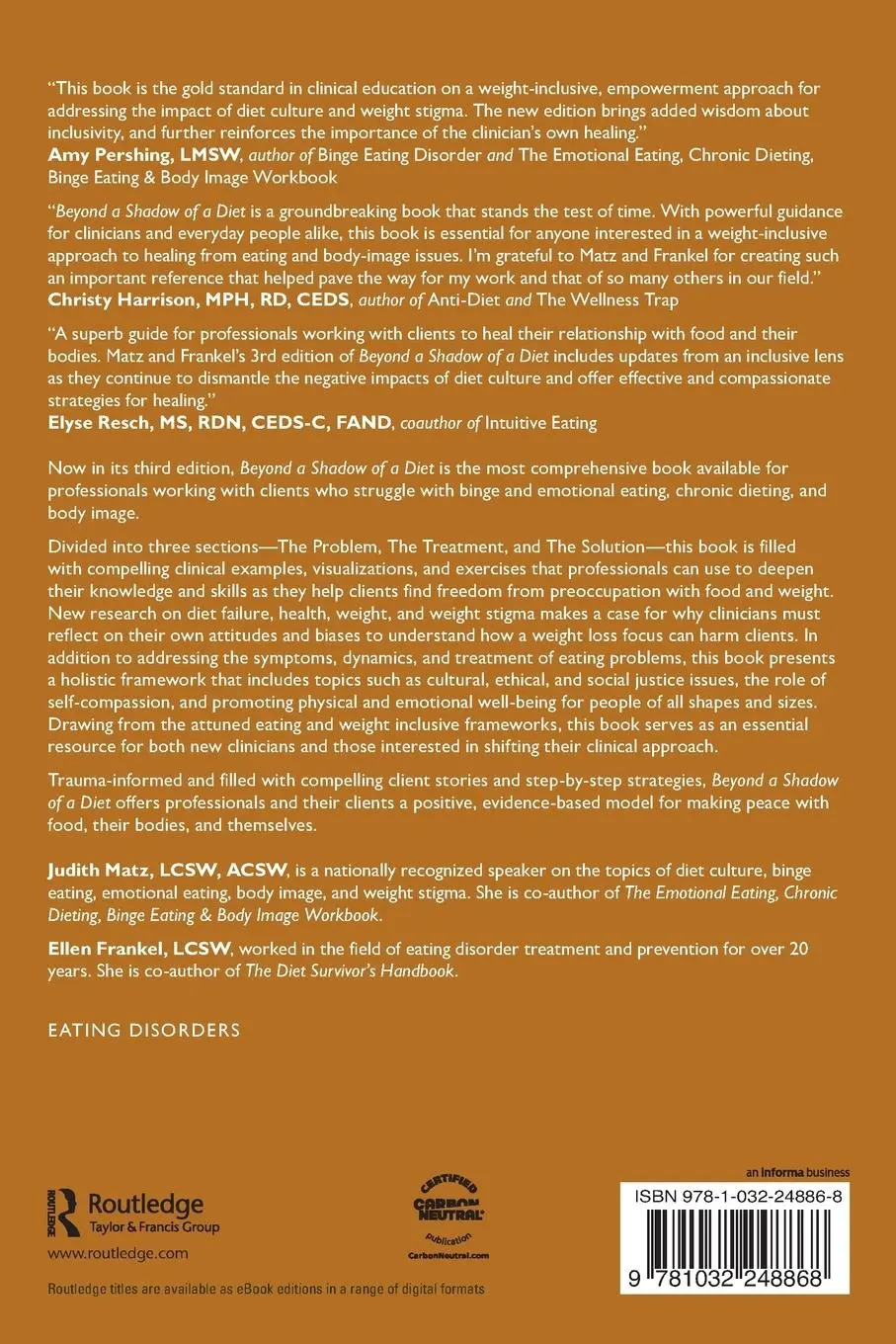 Rückseite: 9781032248868 | Beyond a Shadow of a Diet | Judith Matz (u. a.) | Taschenbuch | 2024