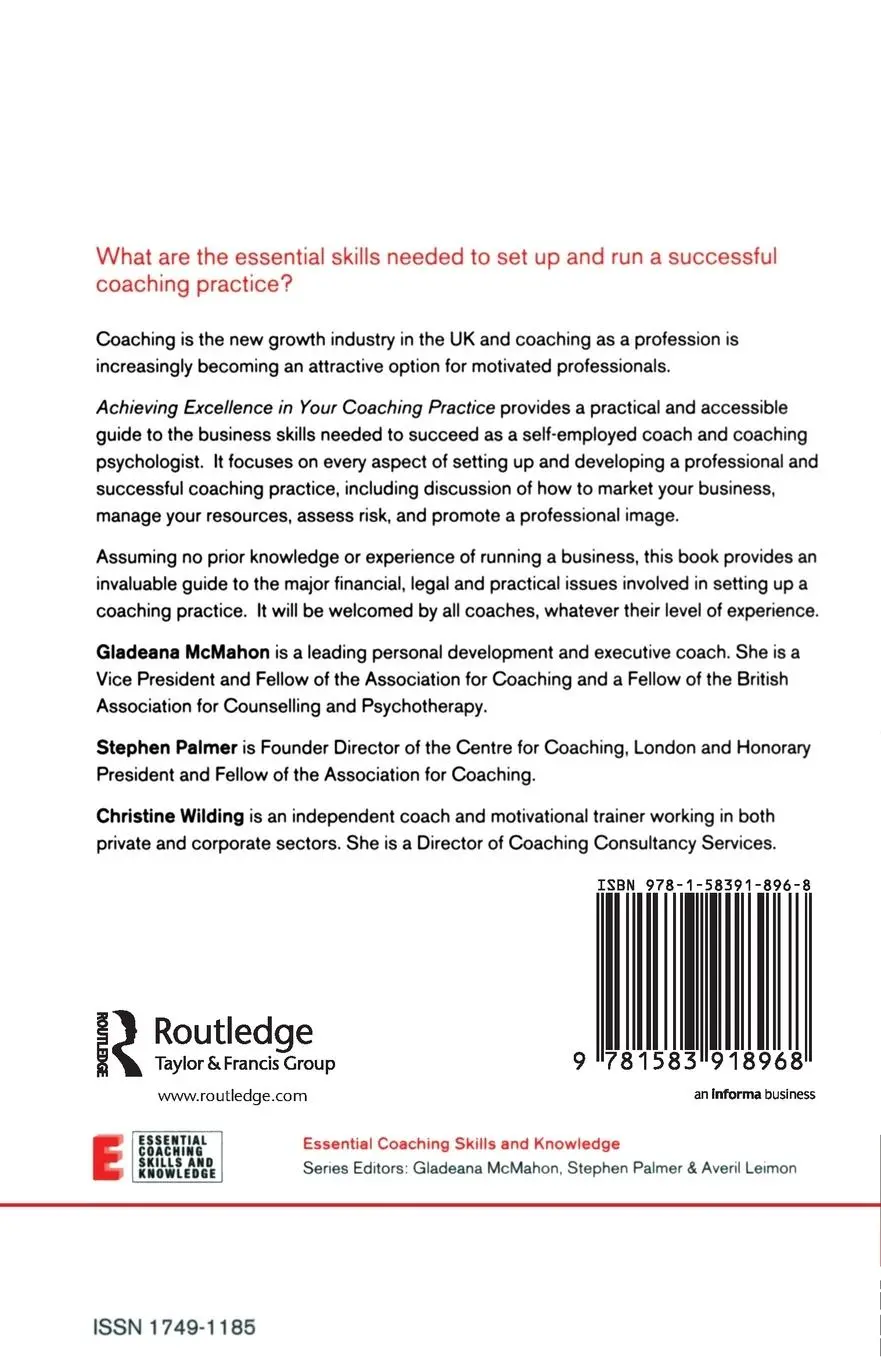 Rückseite: 9781583918968 | Achieving Excellence in Your Coaching Practice | Mcmahon (u. a.)