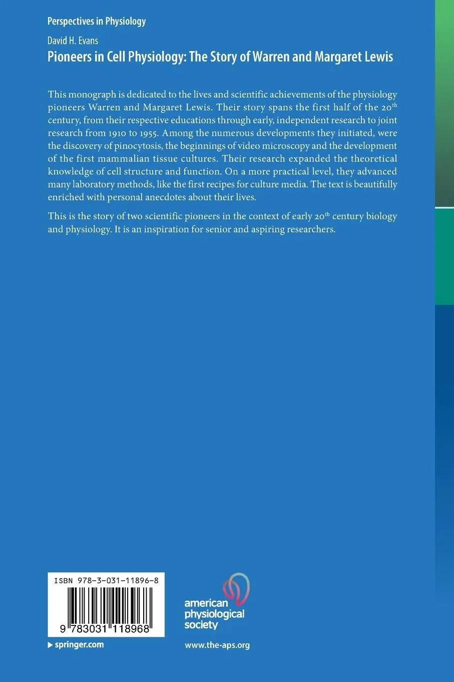 Rückseite: 9783031118968 | Pioneers in Cell Physiology: The Story of Warren and Margaret Lewis