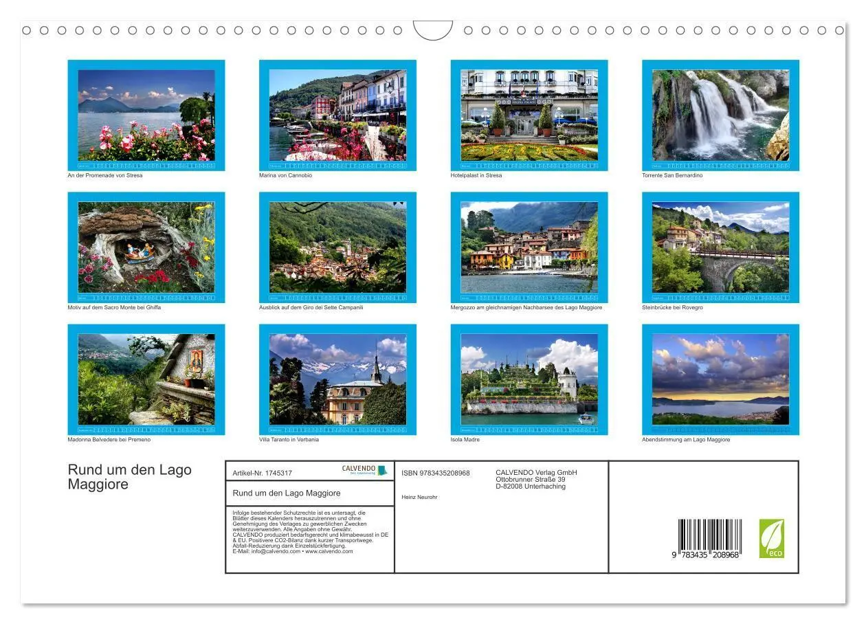 Bild: 9783435208968 | Rund um den Lago Maggiore (Wandkalender 2025 DIN A3 quer), CALVENDO...