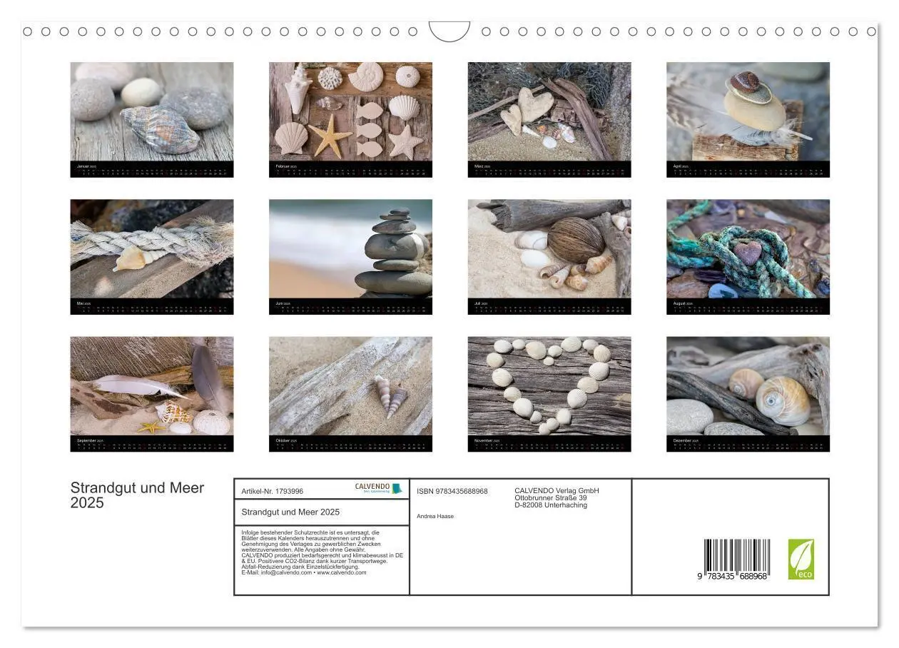 Bild: 9783435688968 | Strandgut und Meer 2025 (Wandkalender 2025 DIN A3 quer), CALVENDO...