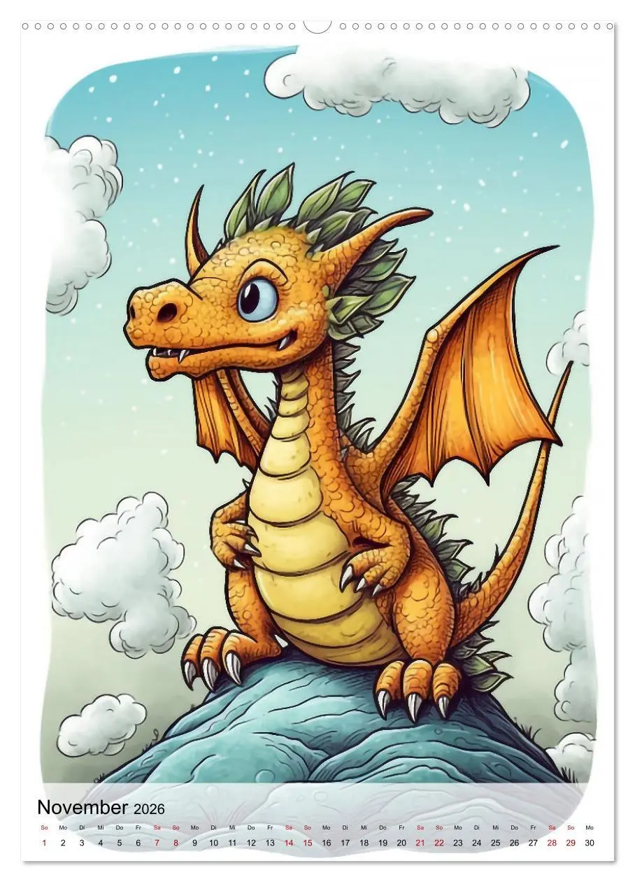 Bild: 9783516318968 | Drachen Kinder (Wandkalender 2026 DIN A2 hoch), CALVENDO...
