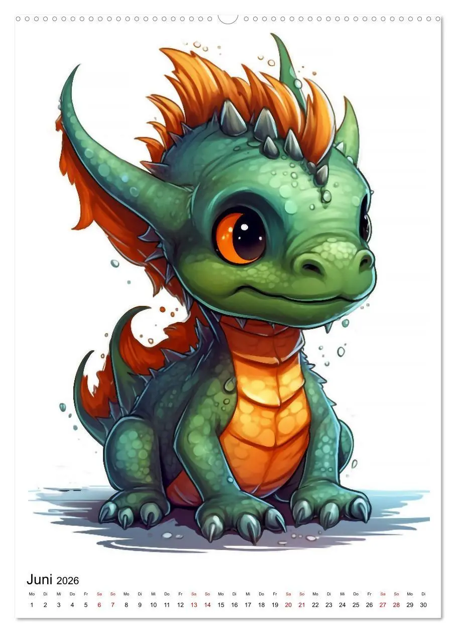 Bild: 9783516318968 | Drachen Kinder (Wandkalender 2026 DIN A2 hoch), CALVENDO...