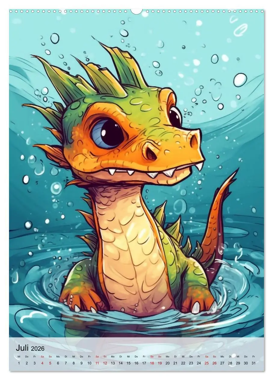 Bild: 9783516318968 | Drachen Kinder (Wandkalender 2026 DIN A2 hoch), CALVENDO...