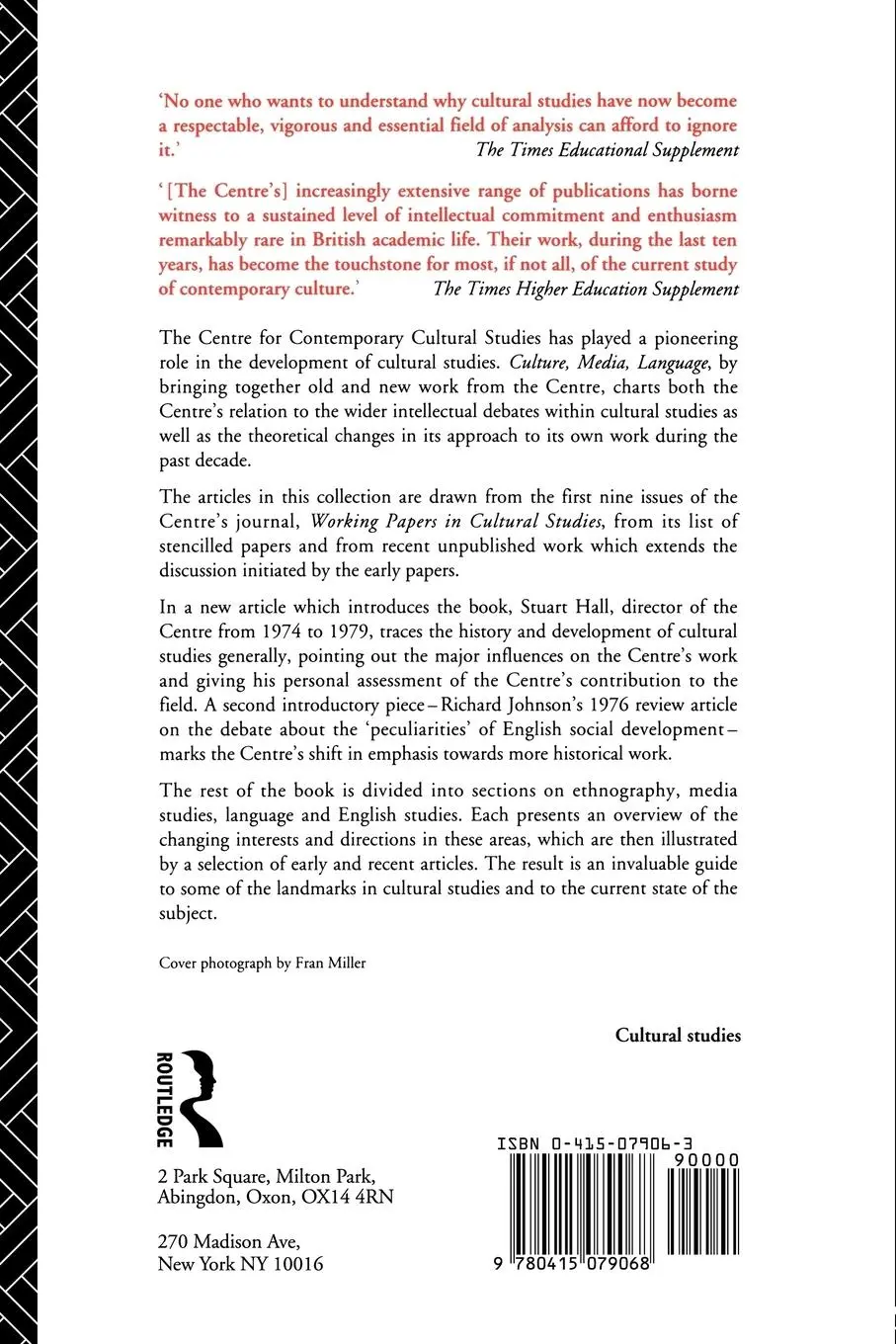 Rückseite: 9780415079068 | Culture, Media, Language | Working Papers in Cultural Studies, 1972-79