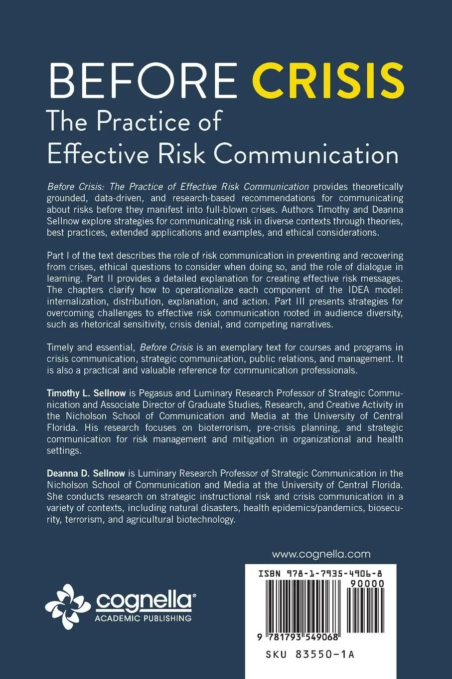 Rückseite: 9781793549068 | Before Crisis | The Practice of Effective Risk Communication | Buch