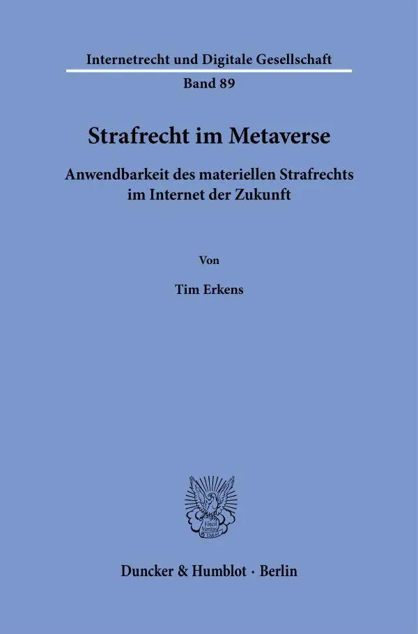 Cover: 9783428199068 | Strafrecht im Metaverse | Tim Erkens | Buch | 303 S. | Deutsch | 2026