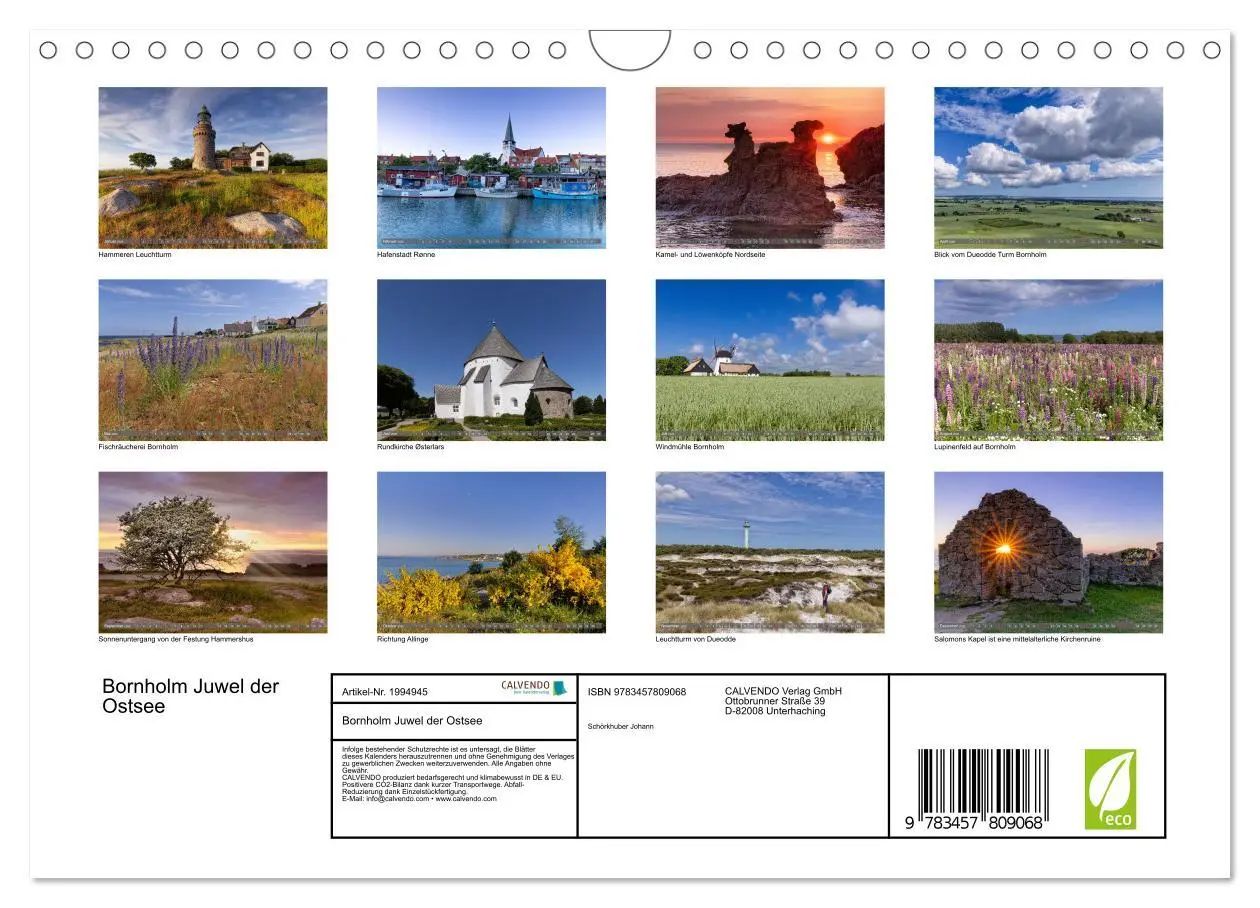 Bild: 9783457809068 | Bornholm Juwel der Ostsee (Wandkalender 2026 DIN A4 quer), CALVENDO...