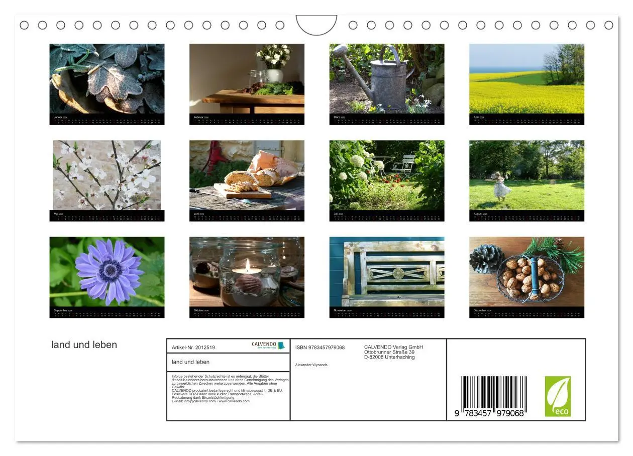 Bild: 9783457979068 | land und leben (Wandkalender 2026 DIN A4 quer), CALVENDO...