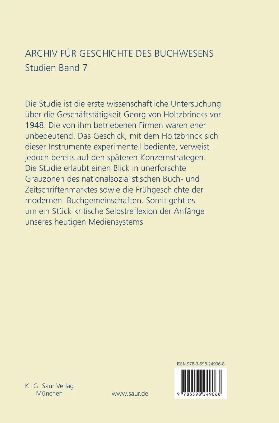 Rückseite: 9783598249068 | "... für unseren Betrieb lebensnotwendig ...": Georg von...