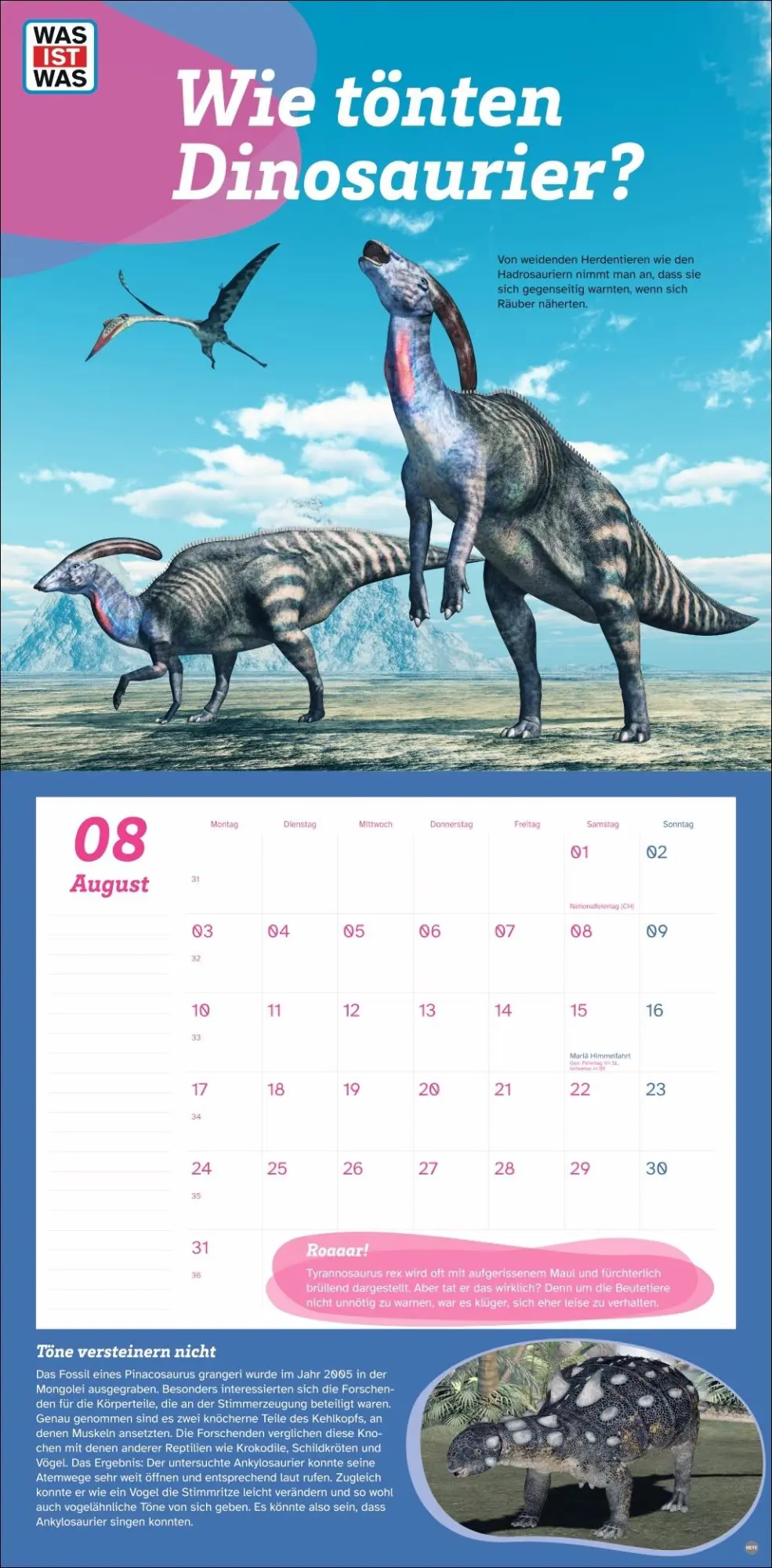 Bild: 9783756409068 | WAS IST WAS Dinosaurier Broschurkalender 2026 | Kalender | 28 S.