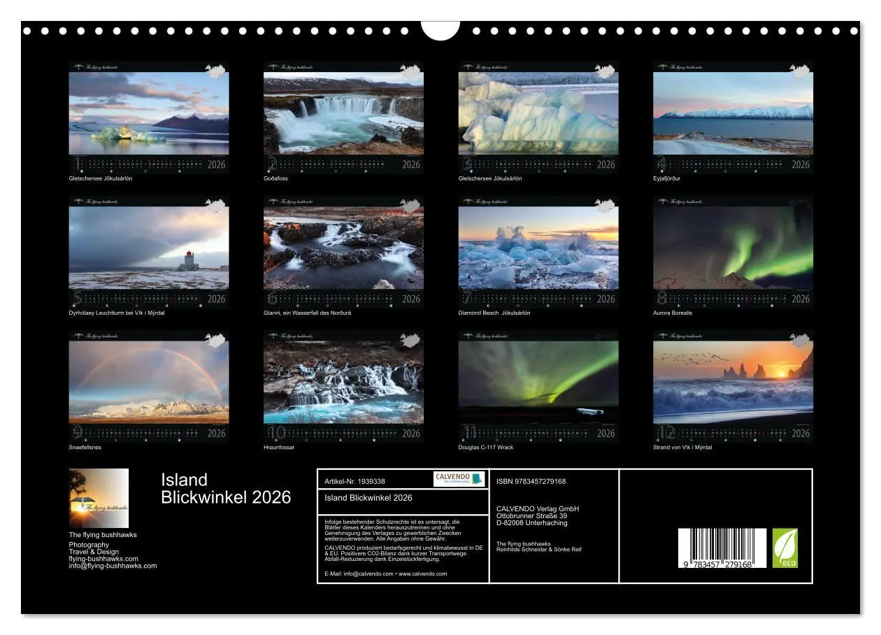 Bild: 9783457279168 | Island Blickwinkel 2026 (Wandkalender 2026 DIN A3 quer), CALVENDO...